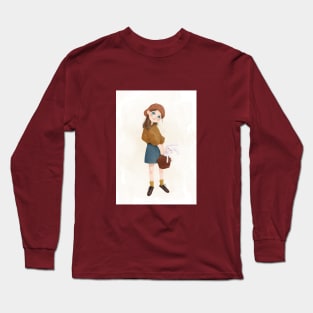 Girl with rabbit in bag Long Sleeve T-Shirt